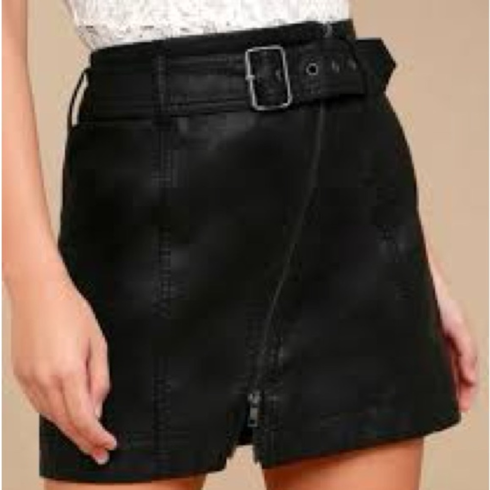 Free People Leather Skirt with Belt